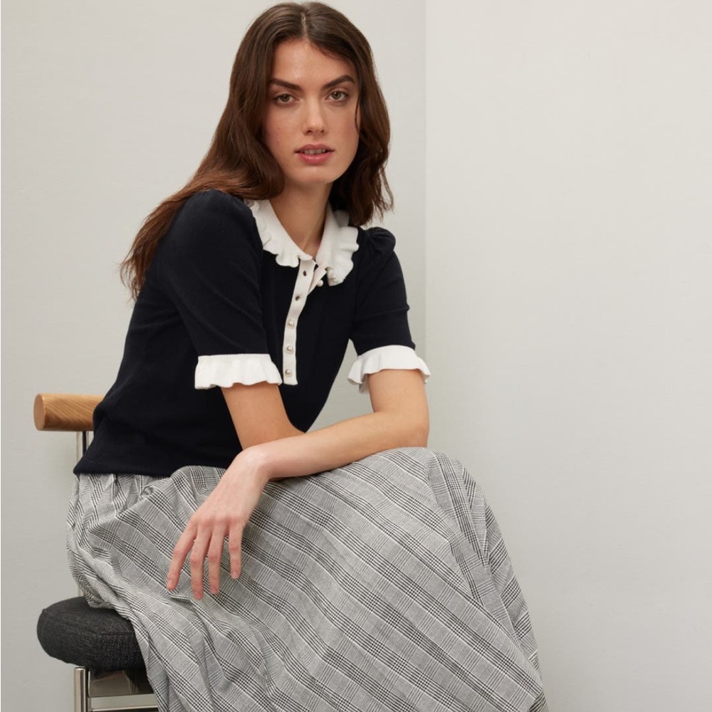 CeCe Ruffle Collar Polo - Picture 7 of 8